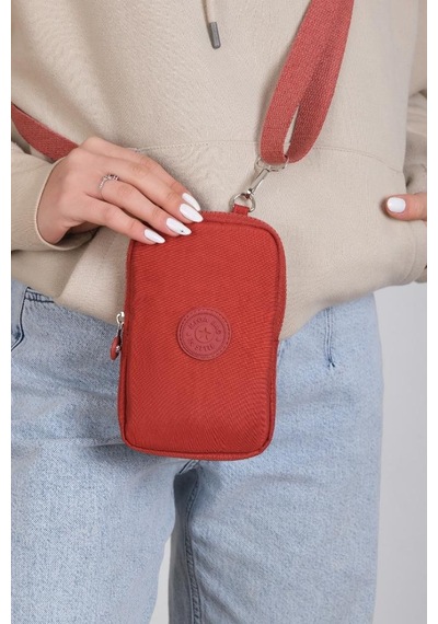 Baginn Klinkır Kumaş Mini Çapraz Askılı Kadın Cep Telefonu Çantası Mini Cüzdan Çanta 20 10 Cm Su İtici Kiremit