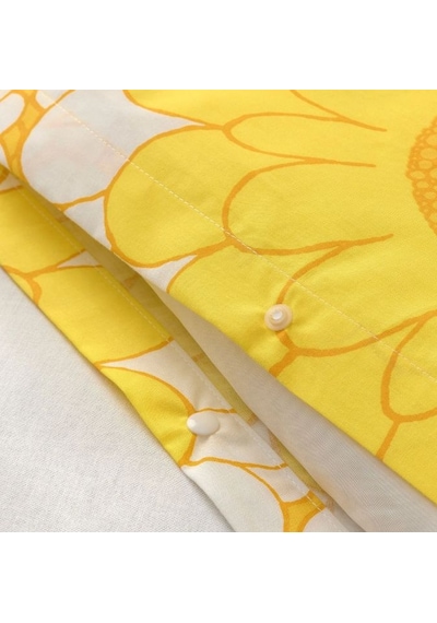 Ikea Kransmalva Çift Kişilik Nevresim Takımı 220 X 240 Cm Beyaz - Sarı
