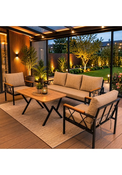 Miray 311 Masalı Balkon Bahçe Oturma Grubu Minderli Metal Bahçe Mobilyası Takımı Kahverengi Miray 311 Masalı Balkon Bahçe Oturma Grubu Minderli Metal Bahçe Mobilyası Takımı Kahverengi