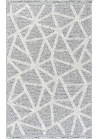 Çam Halı Enti Halı Togo 7501 Gri Geometrik Desenli Makine Halısı
