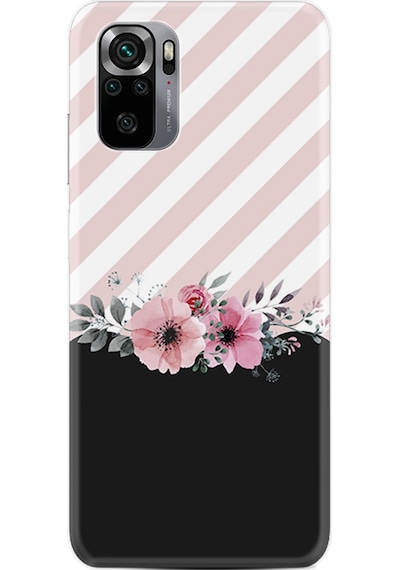Xiaomi Note 11 Se Kılıf Resimli Desenli Baskılı Silikon Strip Pink Flowers 1396