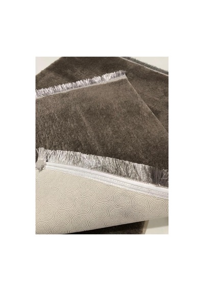Buççin Online Mağaza Peluş Post Banyo Paspas Takımı Ikili Saçaklı Makinada Yıkanabilir Polyester Kalın 12 Mm + Kahveren Çok Renkli