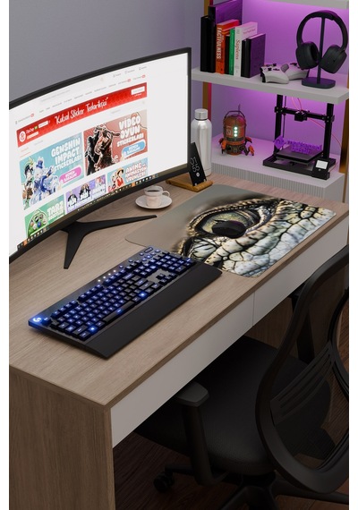 Timsah Kaymaz Dikişli Kauçuk Oyuncu Mousepad V2 - 48x40 Xl Gaming Mouse Pad Fare Altlığı