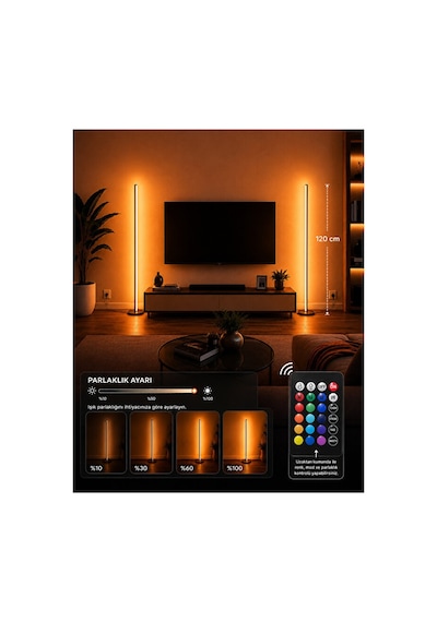 Neeko Nexus Rgb Stıck Led Lambader Full Renk Full Rgb Uzaktan Kumandalı Aydınlatma Sistemi Dimlenebilir