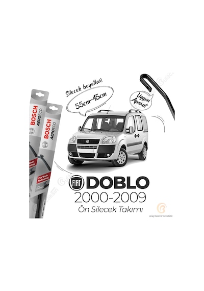 Fiat Doblo Muz Silecek Takımı 2000-2009 Bosch Aeroeco