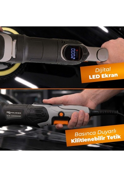 Mg Ps Rpv002 Yüksek Torklu Rotary Polisaj Makinesi 1200w Dijital Led Ekran Profesyonel Pasta Cila