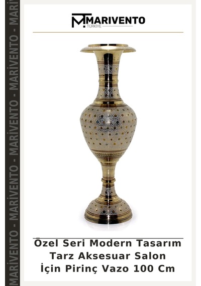 Özel Seri Modern Tasarım Tarz Aksesuar Salon İçin Pirinç Vazo 100 Cm Çok Renkli