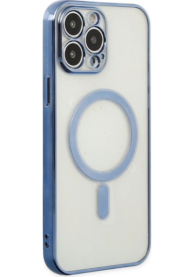 Apple iPhone Uyumlu 14 Pro Kılıf Magneticsafe Lazer Silikon - Sierra Blue Diğer