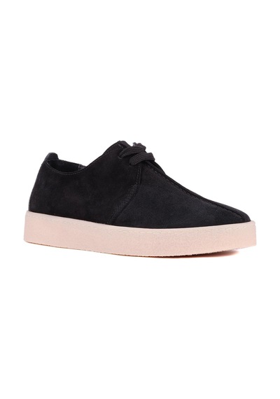 Shoetyle - Siyah Hakiki Süet Bağcıklı Erkek Günlük Ayakkabı 666-21-1247 Siyah