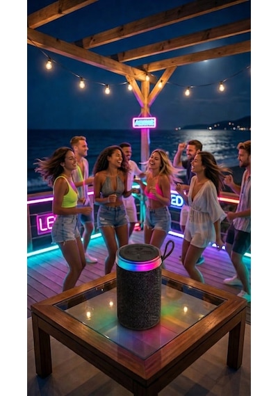 BS-13 RGB LED Işıklı Taşınabilir Bluetooth Hoparlör Yüksek Sesli Kablosuz Speaker AUX USB SD Kart Destekli Şarjlı