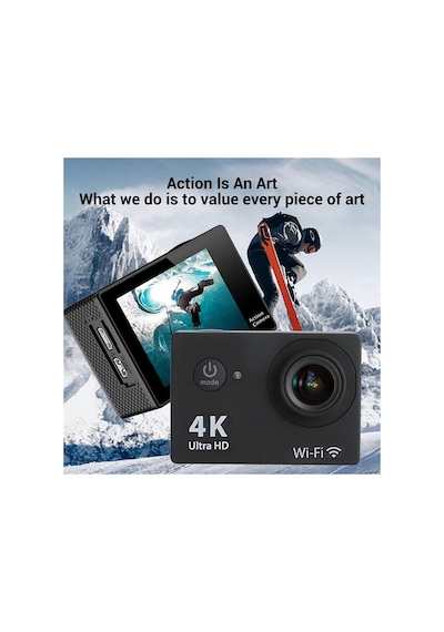 Wifi Li Aksiyon Kamera 4k Ultra Hd 1080p Spor Dalış Motorsiklet Kask Kayak Doğa Avcı Kamerası Mavi