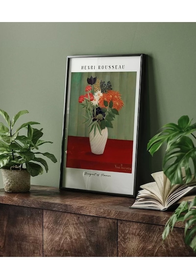 Çerçevesiz Poster Henri Rousseau Çiçek Buketi