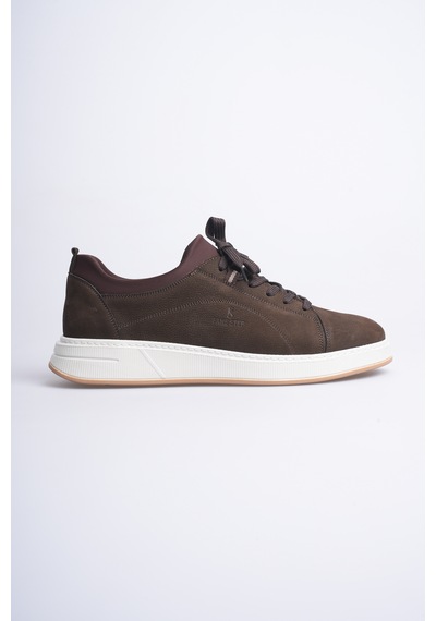 Fame Step Hakiki Deri Erkek Sneaker Ayakkabı Günlük Rahat Ortopedik Spor Como Kahverengi
