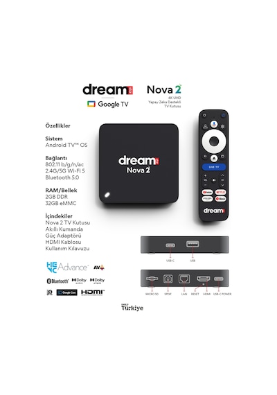 Dreamstar Nova 2 4k Lisanslı Android Tv Box