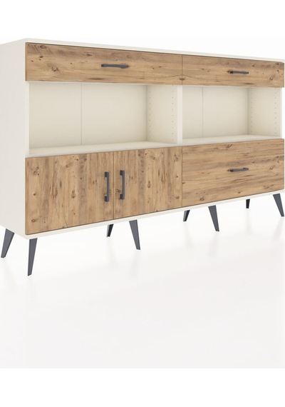 Arges Konsol 2 Raflı 3 Çekmeceli 2 Kapaklı 176x30x99 Aytaşı-çam Aytaşı-çam
