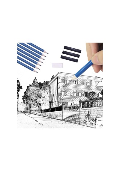 33 Parça Karakalem Seti - Eskiz Sketch Dereceli Kurşun Kalem Ve Kömür, Dayanıklı Kırılmaz Uçlar, Taşıma Çantalı, Yeni Başlayanlar Ve Profesyoneller İçin Uygun Sanatsal Kurşun Kalem Kömür Çizim Seti