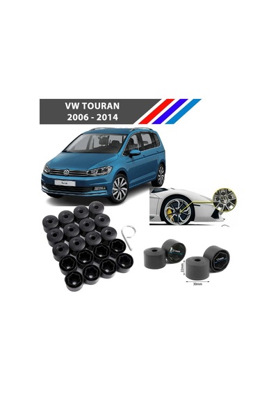 Otozet - Vw Touran Bijon Civata Kapağı Siyah Renk 20 Adetli Set 17mm 1k06011739b9