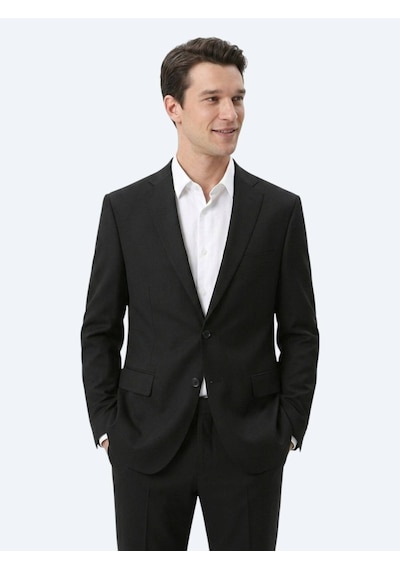 Kip Siyah Mikro Regular Fit Yün Karışımlı Takım Elbise Kip Siyah Mikro Regular Fit Yün Karışımlı Takım Elbise