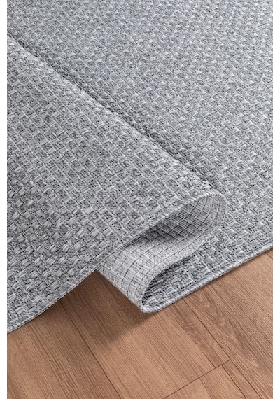 Notre Premium Kalite Kaymaz Tabanlı Doğal Yıkanabilir Kilim Oturma Odası Balkon Bahçe Mutfak Kilim-847 Gri