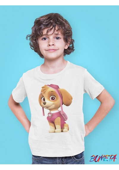 Bumeta Paw Petrol Skye Karakter Characters Çocuk Tişört T-shirt Beyaz