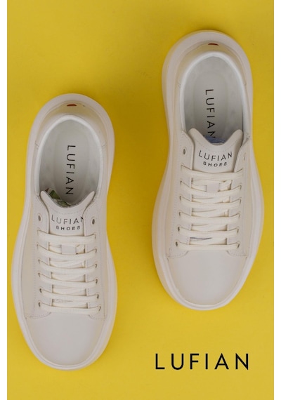 LUFIAN Beyaz Gage Erkek Deri Sneaker Ayakkabı