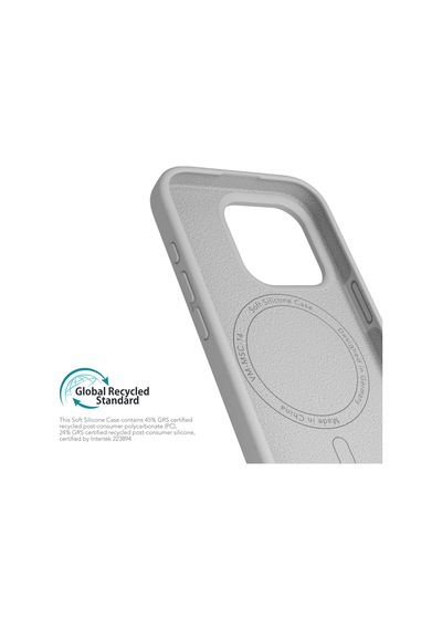 Vonmahlen Apple Uyumlu iPhone 16 Pro Max Magsafe Silikon Kılıf Açık Gri