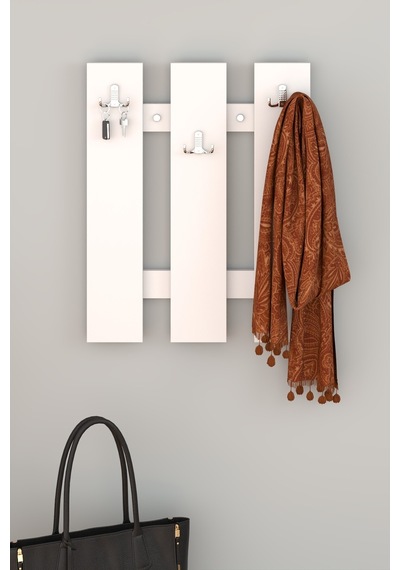 Modern Beyaz Duvar Çit Askılık - Modern Antre Ve Portmanto Askısı - 60 Cm Suntalam Dekoratif Askılık Beyaz Beyaz Modern Beyaz Duvar Çit Askılık - Modern Antre Ve Portmanto Askısı - 60 Cm Suntalam Dekoratif Askılık Beyaz Beyaz