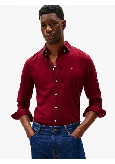 Tommy Hilfiger Flex Flannel Solıd Rf Shırt Erkek Mor Uk Gömlek - Mw0mw40469