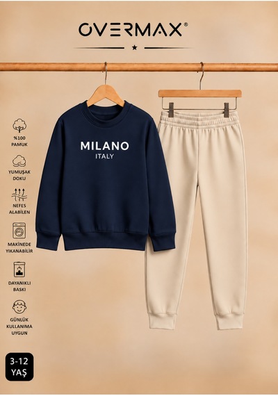 Overmax Milano Baskılı Çocuk Kapüşonsuz Sweatshirt Eşofman Takımı 3-12 Yaş Lacivert-bej - 918973686 Lacivert-bej Overmax Milano Baskılı Çocuk Kapüşonsuz Sweatshirt Eşofman Takımı 3-12 Yaş Lacivert-bej - 918973686 Lacivert-bej