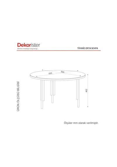 Dekorister Tiffanie Orta Sehpa Antrasit Dekorister Tiffanie Orta Sehpa Antrasit
