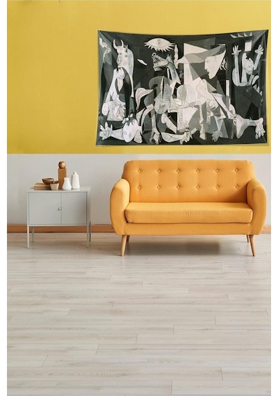Pelangi Siyah Beyaz Picasso Leke Tutmaz Kadife Kumaş Duvar Örtüsü Duvar Halısı Tapestry Ywll392, 70 X 100 Çok Renkli