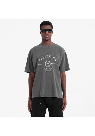 Flood Of Style Erkek Antrasit Represent Baskılı Bisiklet Yaka Tshirt Gri