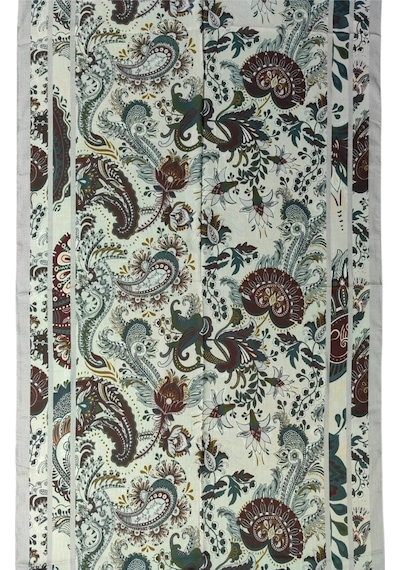 Mim Eşarp Mısırlı Eşarp Etnik Desenli Pamuklu Şal 75x190 Cm Mint