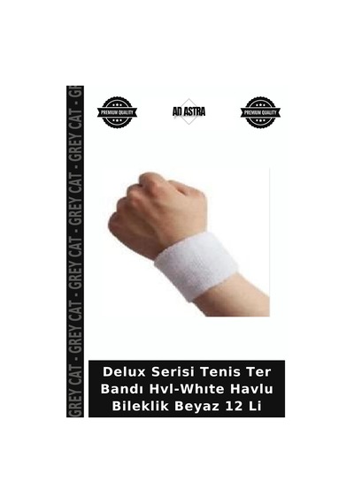 Delux Serisi Tenis Ter Bandı Hvl-whıte Havlu Bileklik Beyaz 12 Li