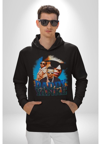 Daddy Yanke Kadın Erkek Siyah Kapüşonlu Sweatshirt Hoodie Siyah