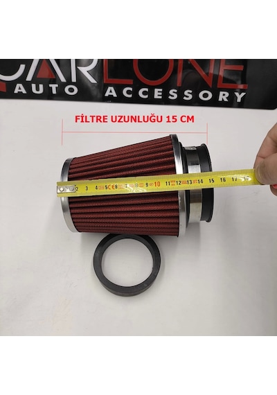 Ayarlanabilir Çaplı Açık Hava Filtresi Dar Kırmızı Renk 60mm-70mm-76mm