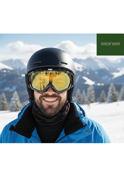 Esrada Kayak Gözlüğü Antifog Ventilli Uv Korumalı Güneş Kar Gözlük Sarıcam Snowboard Glasses Sporu Siyah
