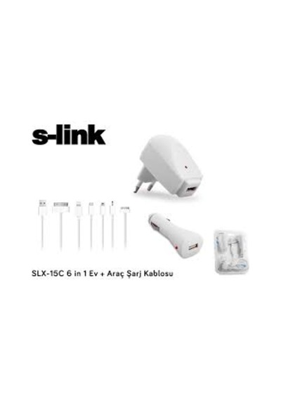 S-Link Slx-15C 6 In 1 Ev+Araç Şarj Kablosu