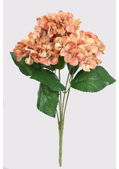 Yapay Lüx 5 Dallı Islak Ortanca Demeti 45 Cm Kahve