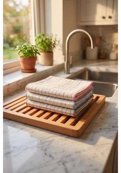 3'lü Set 40x40 Cm Bulaşık Kurulama Bezi Yüksek Emici Mutfak Havlusu Bardak Tabak Kurulama Çok Renkli