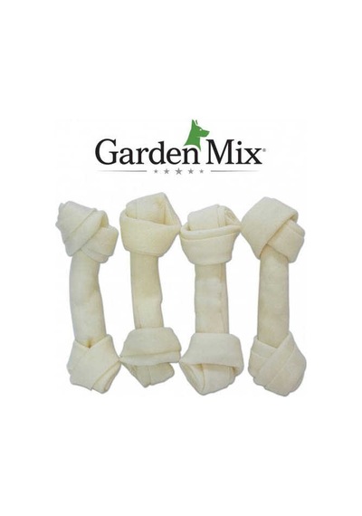 Gardenmix Beyaz Düğüm Deri Kemik 12-13 Cm/4 Lü