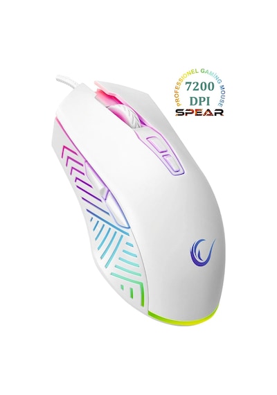 Smx-g68 Spear Full Rgb 7200dpı 7d Makrolu Gaming Oyuncu Mouse Beyaz