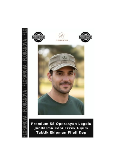 Floranova Premium Ss Operasyon Logolu Jandarma Kepi Erkek Giyim Taktik Ekipman Fileli Kep Kamuflaj