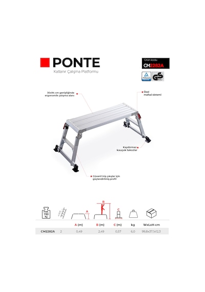 Çağsan Ponte - Katlanır Çalışma Platformu Cm2282a