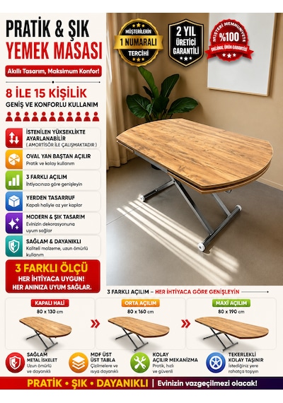 Oval Yan Baştan Açılır Akıllı Masa Üst Tabla Mdf Yüksekliği Ayarlanabilir Pratik Krom Kaplama Atlantik - Çam Oval Yan Baştan Açılır Akıllı Masa Üst Tabla Mdf Yüksekliği Ayarlanabilir Pratik Krom Kaplama Atlantik - Çam