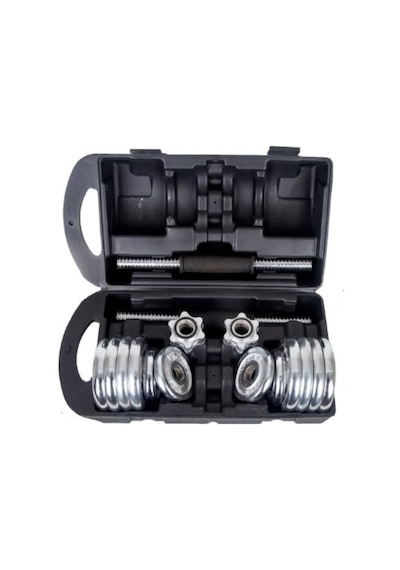 CKSpor 15 KG Krom Dumbell Seti Çantalı Döküm Plaka Dambıl Seti Cks15