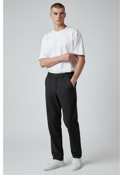 Little Cup Jeans Co Erkek Siyah Baggy Fit Rahat Kalıp Beli Lastikli Pantolon