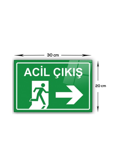Decorita Cam Yönlendirme Levhası | Acil Çıkış - Doğu