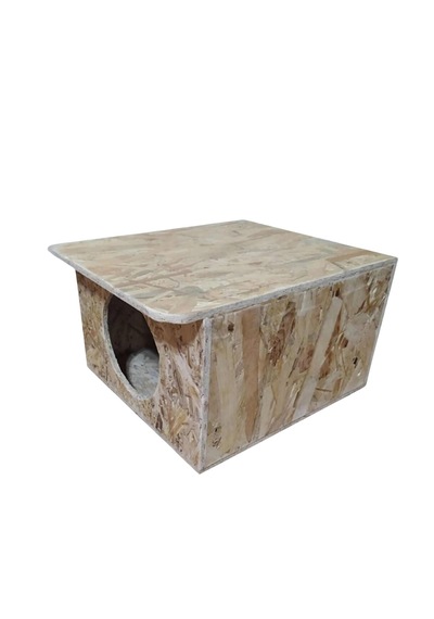 Reyo Kedi Evi Dış Ortam Uygun Ahşap Kedi Evi Osb 35 x 33 x 23 CM CAT31