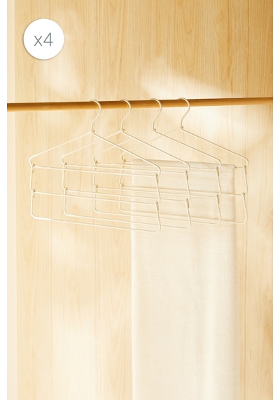 Ocean Home Textile 4'lü 3 Katlı Ekru Renk Kumaş Kaplı Metal Giysi Askısı 42 X 41 X 0.5 Cm